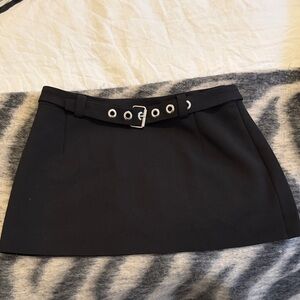 Princess Polly Black Mini Skirt with Belt